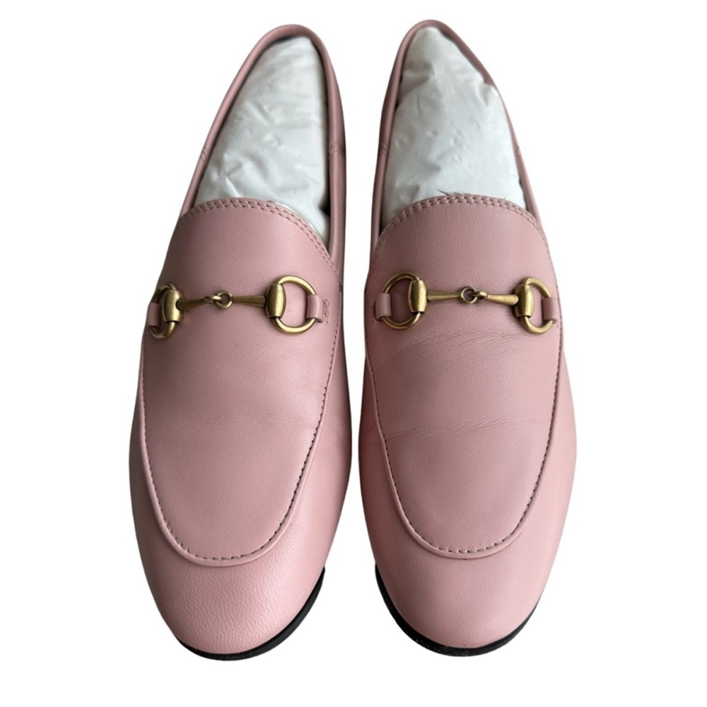 Gucci Jordaan Leather Pink Loafers